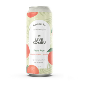 Kombucha Flower Power Pomelo Y Romero X 473 Ml - Live Kombu